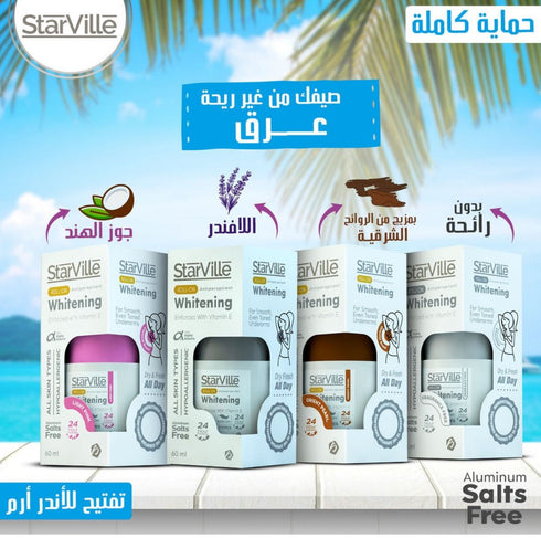 Starville Whitening Roll-On Deodorant with Lavender Scent 60 ml - Starville