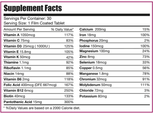 ليمتلس وومان ماكس فيتامين للنساء للجسم والشعر والبشرة | 30 قرص - Limitless