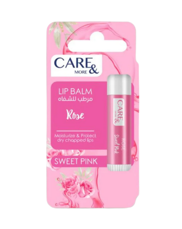 كير اند مور مرطب شفاه برائحة الورد 4 جم - Care & More