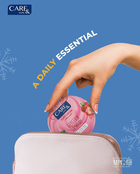 كير اند مور سوفت كريم اليدين بالجلسرين برائحة الفراولة 75 مل - Care & More