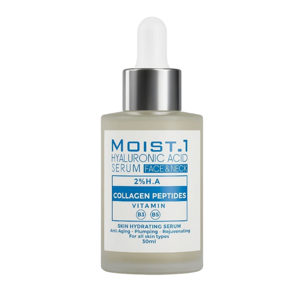 مويست وان سيروم للبشرة بحمض الهيالورونيك اسيد 30 لترطيب عميق و لتقليل الخطوط الرفيعة حول العين والفم والجبهة مل - Moist 1