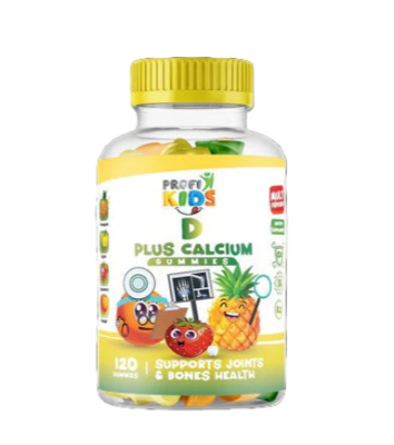 بروفي كيدز علكة مكمل غذائي بلس كالسيوم وكي تو 120 قطعة للأطفال لنمو العظام والأسنان - ProfiKids