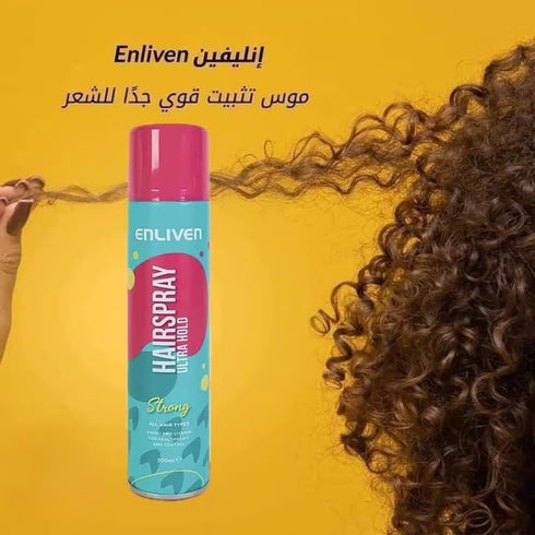انليفن سبراي شعر الترا هولد لتثبيت قوي ولمظهر لامع 300 مل - Enliven