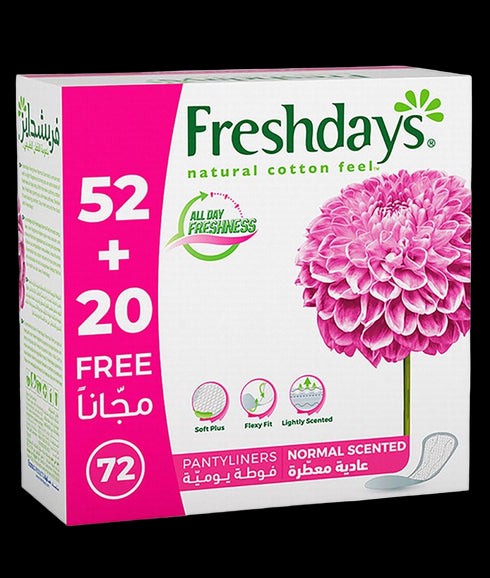 فريش دايز فوط صحية يومية عادية معطرة 52+20 قطعة مجانا - Freshdays