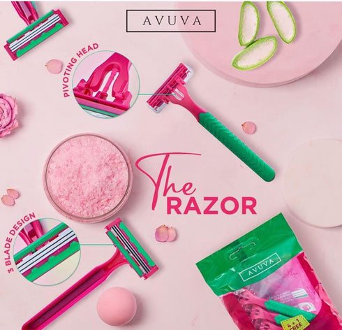 افوفا ماكينة الحلاقة بخلاصة جل الصبارللاستخدام الواحد 5 قطع - Avuva