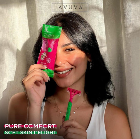 افوفا ماكينة الحلاقة بخلاصة جل الصبارللاستخدام الواحد 5 قطع - Avuva